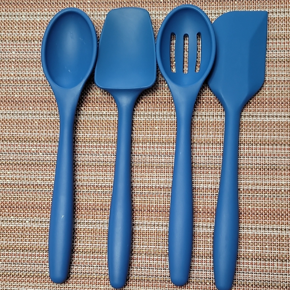 Blue Silicone Kitchen Utensil Set